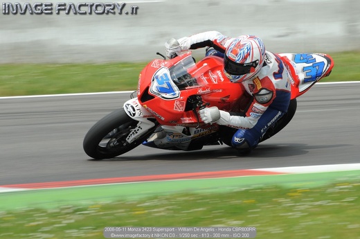 2008-05-11 Monza 2423 Supersport - William De Angelis - Honda CBR600RR